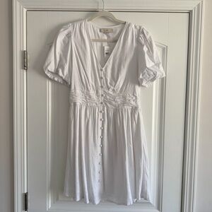 NWT! LOFT White Button-Down Mini Dress
